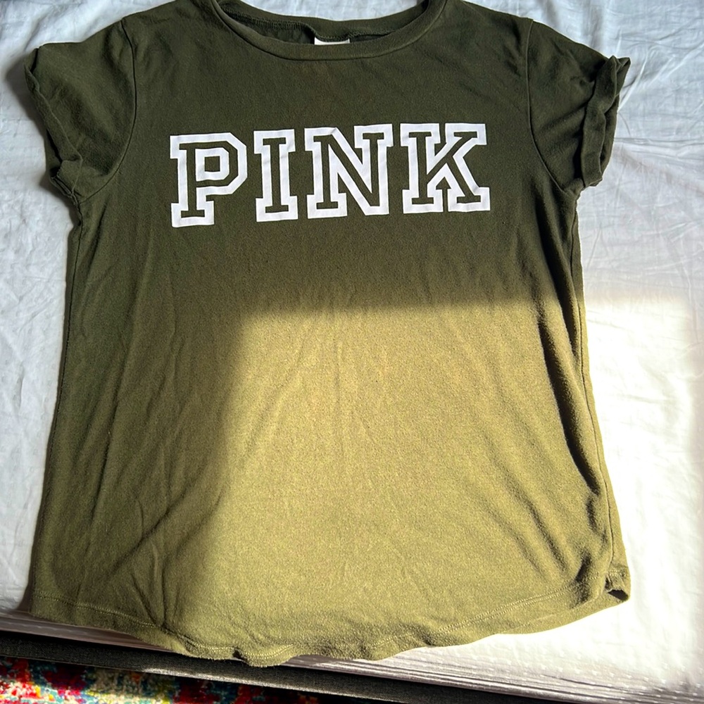 Army green Used PINK brand T-shirt